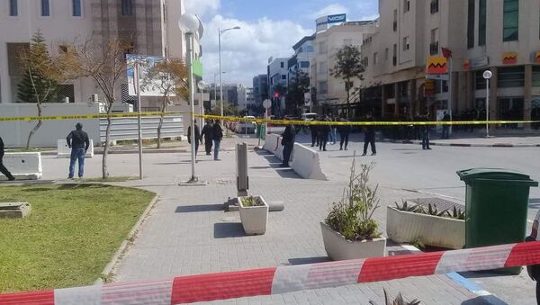 The site of a suicide attack near the U.S. embassy in Tunis, Tunisia March 6, 2020  - Sputnik International