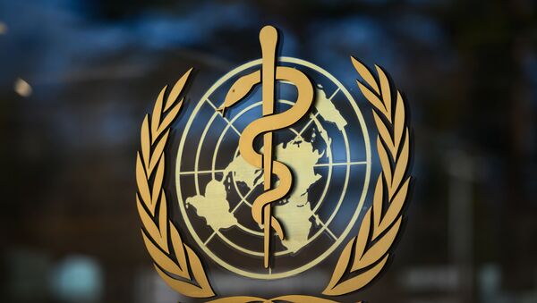 A photo taken on 24 February 2020 shows the logo of the World Health Organization (WHO) at their headquarters in Geneva. - Fears of a global coronavirus pandemic deepened on Monday as new deaths and infections in Europe, the Middle East and Asia triggered more drastic efforts to stop people travelling. - Sputnik International