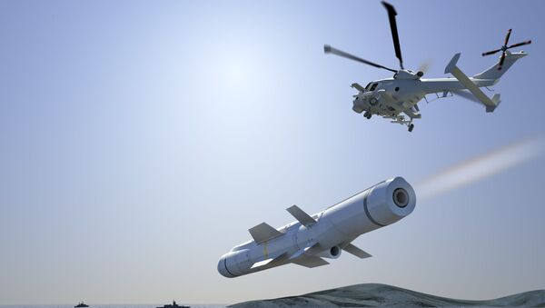 FASGW Heavy ANL [Sea Venom] launch from AW159 Wildcat against enemy vessel - Sputnik International
