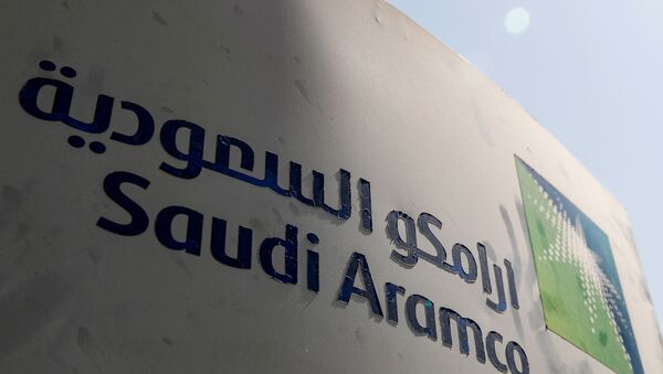 FILE PHOTO: Saudi Aramco logo is pictured at the oil facility in Khurais, Saudi Arabia October 12, 2019.  - Sputnik International