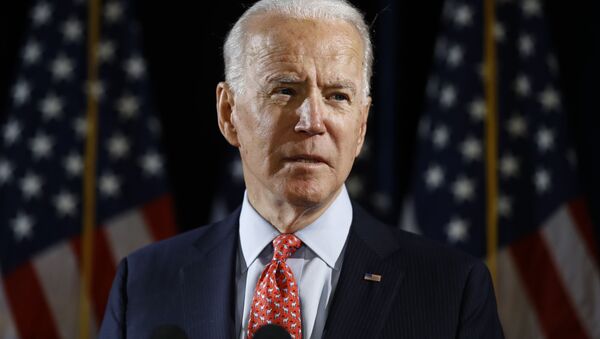 Democratic presidential candidate former Vice President Joe Biden speaks about the coronavirus Thursday, March 12, 2020, in Wilmington, De. - Sputnik International