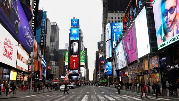 A nearly empty 7th Avenue in Times Square - Sputnik International