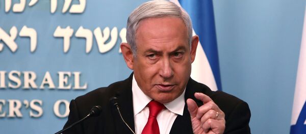 Israeli Prime Minister Benjamin Netanyahu gestures as he delivers a speech at his Jerusalem office, regarding the new measures that will be taken to fight the coronavirus, March 14, 2020. Israeli Prime Minister Benjamin Netanyahu gestures as he delivers a speech at his Jerusalem office, regarding the new measures that will be taken to fight the coronavirus, March 14, 2020. - Sputnik International