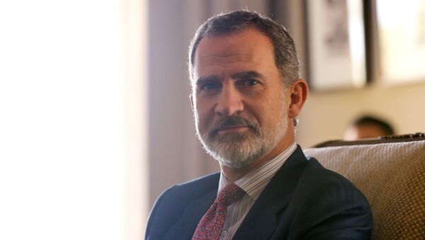 Spain's King Felipe VI poses in the residence of Uruguay's President elect Luis Lacalle Pou, a day before the swear in ceremony, in Canelones, Uruguay February 29, 2020. - Sputnik International