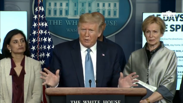 US President Donald Trump speaks at a press conference on March 16, 2020 - Sputnik International