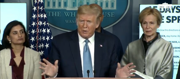US President Donald Trump speaks at a press conference on March 16, 2020 - Sputnik International