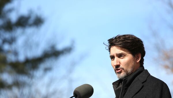 Canadian Prime Minister Justin Trudeau speaks during a news conference on COVID-19 situation in Canada from his residence on March 16, 2020 in Ottawa, Canada - Sputnik International