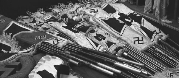 Banners of defeated Nazi army captured in battles by units of the Soviet Army. - Sputnik International