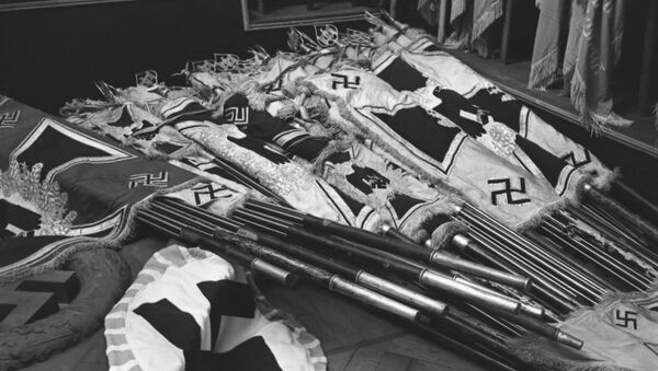 Banners of defeated Nazi army captured in battles by units of the Soviet Army. - Sputnik International