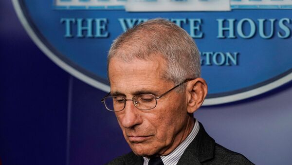 Director of the National Institute of Allergy and Infectious Diseases Anthony Fauci stands during a news briefing on the administration's response to the coronavirus disease (COVID-19) outbreak at the White House in Washington, U.S., March 21, 2020.      - Sputnik International