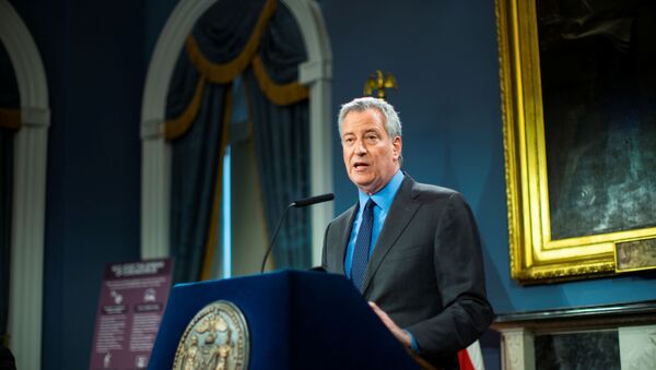 New York City Mayor Bill de Blasio speaks at a news briefing of the coronavirus disease (COVID-19) at the City Hall in the Manhattan borough of New York City, New York, U.S., March 14, 2020 - Sputnik International