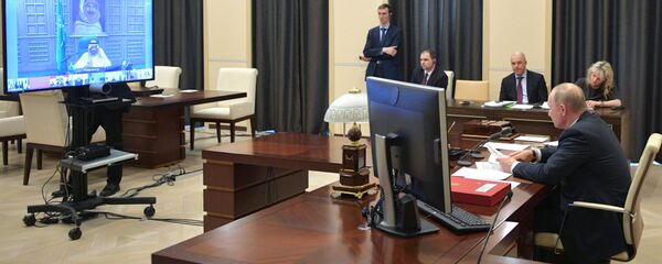 Russian President Vladimir Putin takes part in G20 emergency e-summit on the coronavirus. Russian President Vladimir Putin takes part in G20 emergency e-summit on the coronavirus. - Sputnik International