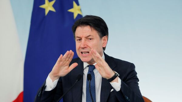 Italian Prime Minister Giuseppe Conte speaks during a news conference due to coronavirus spread, in Rome, Italy March 11, 2020.  - Sputnik International