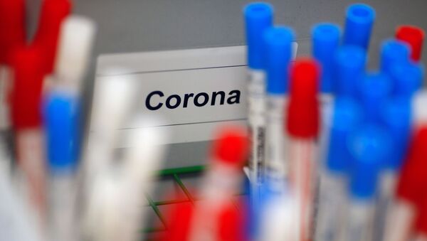 Plastic vials containing tests for the coronavirus are pictured at a medical laboratory in Cologne, Germany, March 24, 2020, as the spread of the coronavirus disease (COVID-19) continues. Picture taken March 24, 2020. - Sputnik International