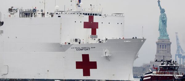 The USNS Comfort passes the Statue of Liberty as it enters New York Harbor during the outbreak of the coronavirus disease (COVID-19) in New York City, U.S., March 30, 2020 The USNS Comfort passes the Statue of Liberty as it enters New York Harbor during the outbreak of the coronavirus disease (COVID-19) in New York City, U.S., March 30, 2020 - Sputnik International