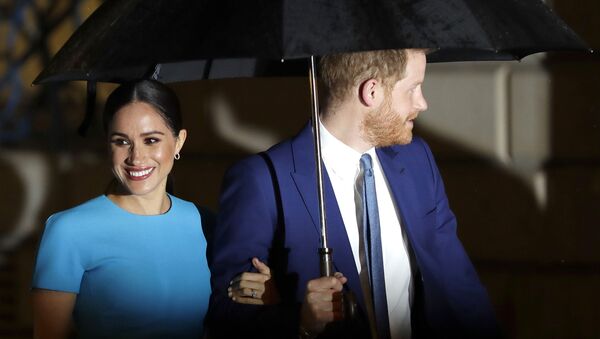 Britain's Prince Harry and Meghan, the Duke and Duchess of Sussex arrive at the annual Endeavour Fund Awards in London, 5 March 2020 - Sputnik International