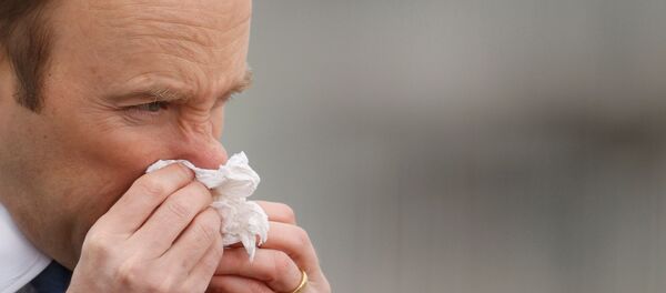 Health Secretary Matt Hancock blows his nose at the NHS Nightingale Hospital as the spread of the coronavirus disease (COVID-19) continues - Sputnik International