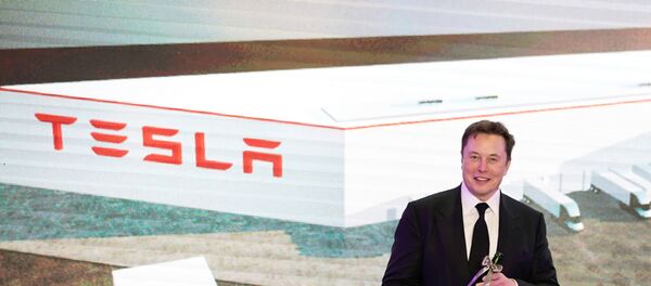 Tesla Inc CEO Elon Musk attends an opening ceremony for Tesla China-made Model Y program in Shanghai, China January 7, 2020 - Sputnik International
