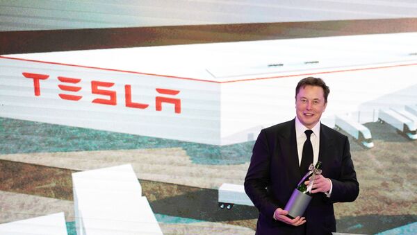 Tesla Inc CEO Elon Musk attends an opening ceremony for Tesla China-made Model Y program in Shanghai, China January 7, 2020 - Sputnik International