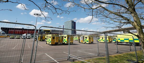 Ambulances are seen outside the NHS Nightingale Hospital at the Excel Centre, as the spread of the coronavirus disease (COVID-19) continues, London, Britain, April 4, 2020 Ambulances are seen outside the NHS Nightingale Hospital at the Excel Centre, as the spread of the coronavirus disease (COVID-19) continues, London, Britain, April 4, 2020 - Sputnik International