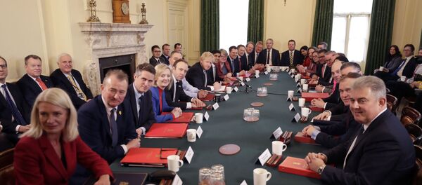 Britain's Prime Minister Boris Johnson chairs his first meeting of the cabinet the day after a reshuffle at 10 Downing Street in central London on February 14, 2020 - Sputnik International