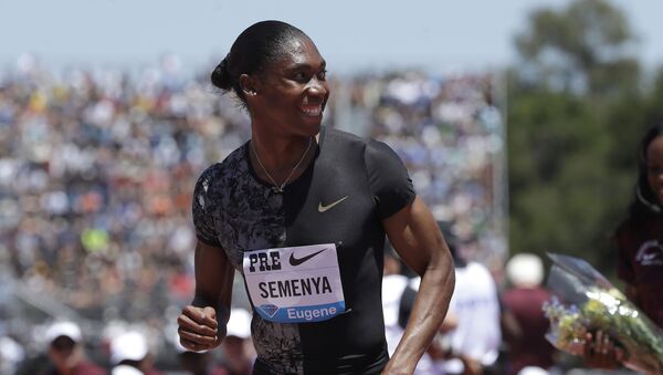 FILE - In this June 30, 2019 file photo, South Africa's Caster Semenya smiles after winning the women's 800-meter race during the Prefontaine Classic, an IAAF Diamond League athletics meeting, in Stanford, Calif.  - Sputnik International