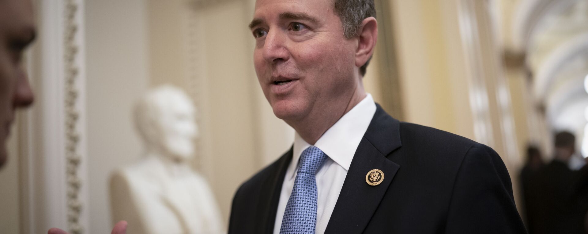 House Intelligence Committee Chairman Adam Schiff, D-Calif., talks to reporters as lawmakers work to extend government surveillance powers that are expiring soon, on Capitol Hill in Washington, Tuesday, March 3, 2020. - Sputnik International, 1920, 14.08.2022