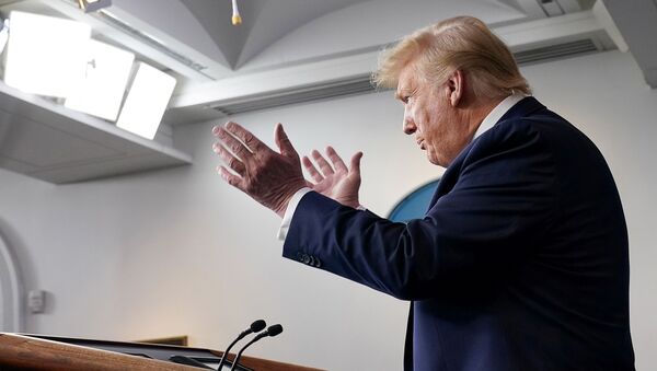  U.S. President Donald Trump addresses the daily coronavirus task force briefing at the White House in Washington, U.S., April 7, 2020 - Sputnik International