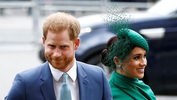 Britain's Prince Harry and Meghan, Duchess of Sussex, arrive for the annual Commonwealth Service at Westminster Abbey in London, Britain March 9, 2020 - Sputnik International