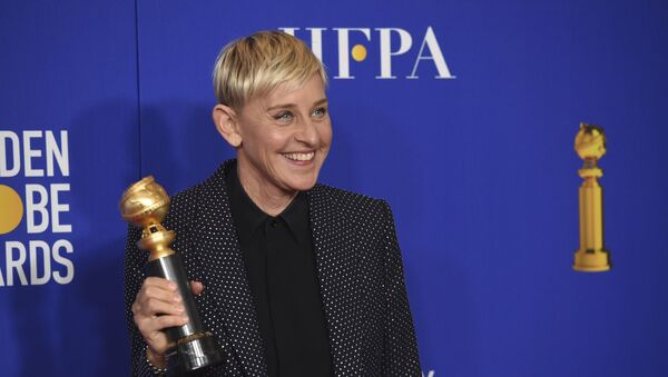 In a Sunday, Jan. 5, 2020 file photo, Ellen DeGeneres, winner of the Carol Burnett award, poses in the press room at the 77th annual Golden Globe Awards at the Beverly Hilton Hotel, in Beverly Hills, Calif. - Sputnik International