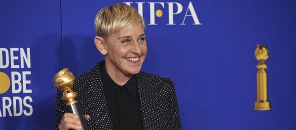 In a Sunday, Jan. 5, 2020 file photo, Ellen DeGeneres, winner of the Carol Burnett award, poses in the press room at the 77th annual Golden Globe Awards at the Beverly Hilton Hotel, in Beverly Hills, Calif. In a Sunday, Jan. 5, 2020 file photo, Ellen DeGeneres, winner of the Carol Burnett award, poses in the press room at the 77th annual Golden Globe Awards at the Beverly Hilton Hotel, in Beverly Hills, Calif. - Sputnik International
