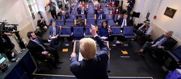 U.S. President Donald Trump addresses the daily coronavirus task force briefing at the White House in Washington, U.S., April 8, 2020 - Sputnik International