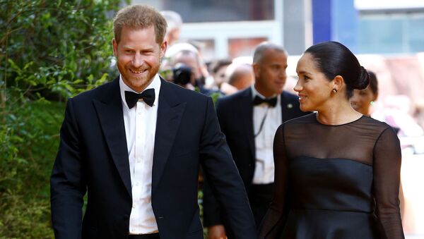 Britain's Prince Harry and Meghan, Duchess of Sussex attend the European premiere of The Lion King in London, Britain July 14, 2019.  - Sputnik International