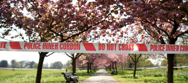 A police cordon is seen in Greenwich Park as the spread of the coronavirus disease (COVID-19) continues, London, Britain, April 10, 2020. - Sputnik International
