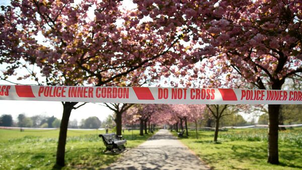 A police cordon is seen in Greenwich Park as the spread of the coronavirus disease (COVID-19) continues, London, Britain, April 10, 2020. - Sputnik International