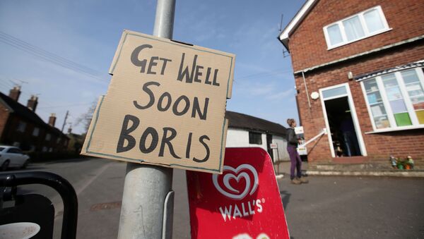 A sign of support for British Prime Minister Boris Johnson - Sputnik International