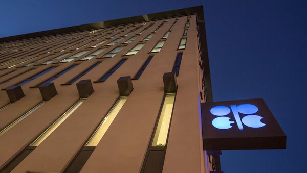 The logo of OPEC is pictured at the OPEC headquarters on the eve of the 171th meeting of the Organization of the Petroleum Exporting Countries in Vienna, on November 29, 2016 - Sputnik International