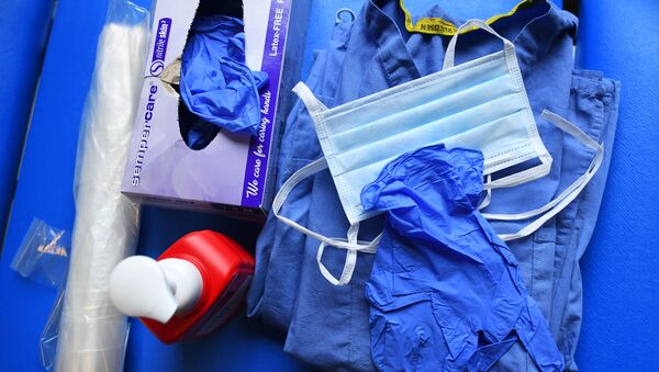 Level 1 Personal Protective Equipment (PPE) is seen at the Hospital for Tropical Diseases, as the number of coronavirus disease (COVID-19) cases grow around the world, in London, Britain April 1, 2020. Picture taken April 1, 2020.  - Sputnik International