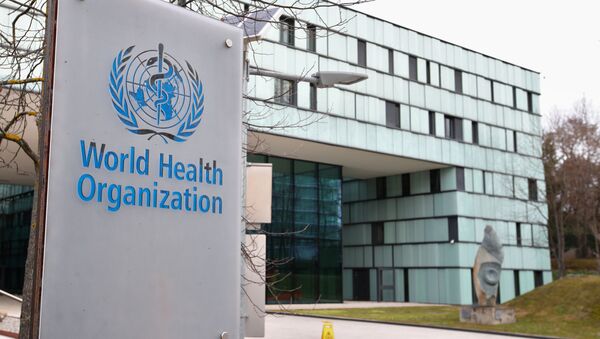 A logo is pictured outside a building of the  World Health Organization (WHO) during an executive board meeting on update on the coronavirus outbreak, in Geneva, Switzerland, February 6, 2020 - Sputnik International