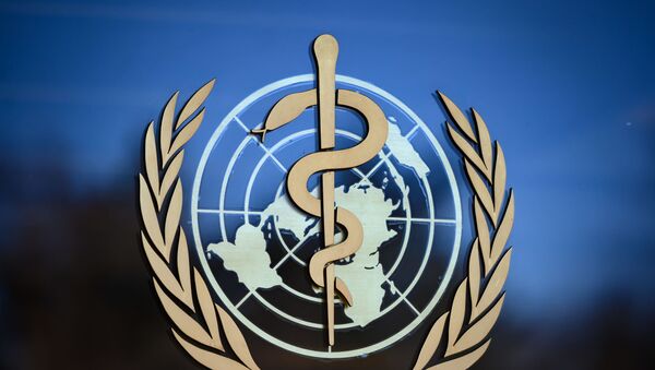 In this file photo taken on 24 February 2020, A photo shows the logo of the World Health Organization (WHO) at their headquarters in Geneva.  - Sputnik International