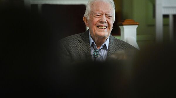 Former U.S. President Jimmy Carter teaches Sunday school at Maranatha Baptist Church, Sunday, Nov. 3, 2019, in Plains, Ga. - Sputnik International