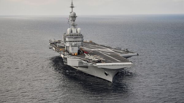 Aerial view of the upgraded Charles de Gaulle aircraft carrier off the coast of Toulon. File photo - Sputnik International