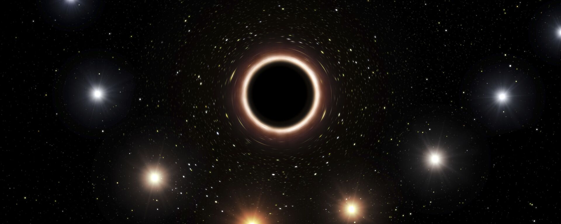 This artist's impression provided by the European Southern Observatory in July 2018 shows the path of the star S2 as it passes close to the supermassive black hole at the center of the Milky Way galaxy - Sputnik International, 1920, 04.11.2021