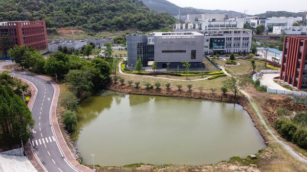 An aerial view shows the P4 laboratory (C) at the Wuhan Institute of Virology in Wuhan in China's central Hubei province on 17 April 2020. - The P4 epidemiological laboratory was built in co-operation with French bio-industrial firm Institut Merieux and the Chinese Academy of Sciences. The facility is among a handful of labs around the world cleared to handle Class 4 pathogens (P4) - dangerous viruses that pose a high risk of person-to-person transmission - Sputnik International