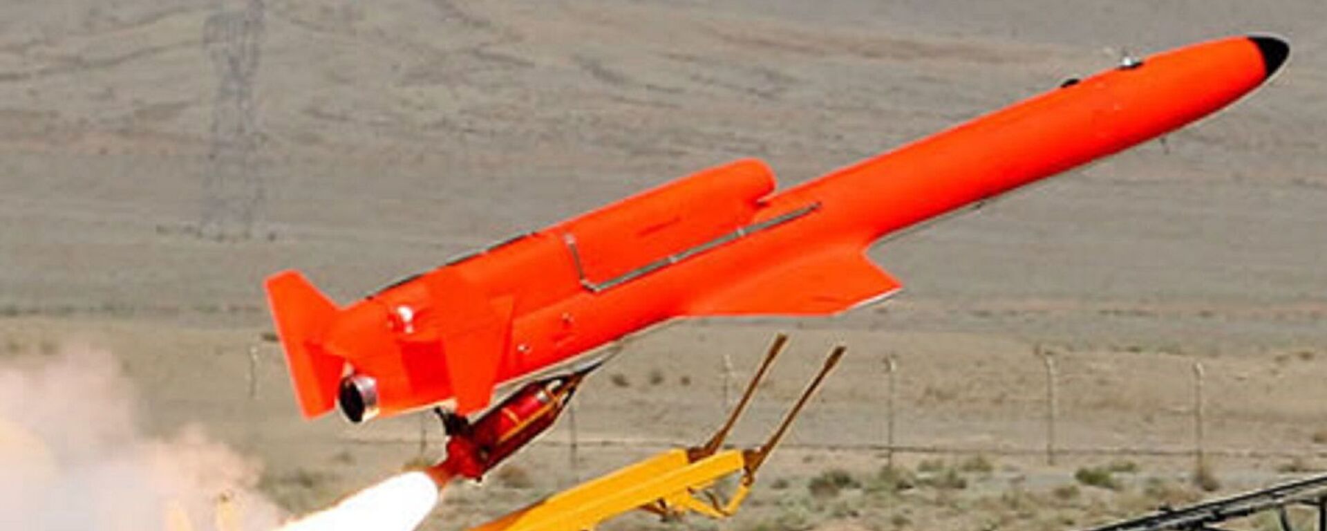 The Iranian jet powered drone Karrar launched by Rocket Assist Take-Off (RATO) booster, acceleratingh the vehicle from a stationary ground launcher. Karrar can also be launched from an aerial platform. - Sputnik International, 1920, 05.10.2023