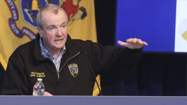 New Jersey Gov. Phil Murphy holds a news conference regarding the COVID-19 cases at the War Memorial in Trenton, N.J. on Saturday, April 11, 2020 - Sputnik International