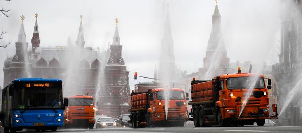 Disinfection of roads and sidewalks in Moscow - Sputnik International