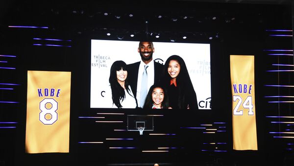 An image of Vanessa Bryant, from left, Kobe Bryant, Natalia Bryant, and Gianna Bryant appears during the Kobe Bryant tribute segment at the 51st NAACP Image Awards at the Pasadena Civic Auditorium on Saturday, Feb. 22, 2020, in Pasadena, Calif - Sputnik International