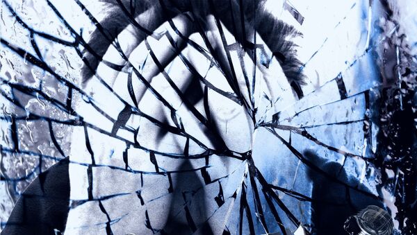 Depression shattered glass image of hands in covering face - Sputnik International