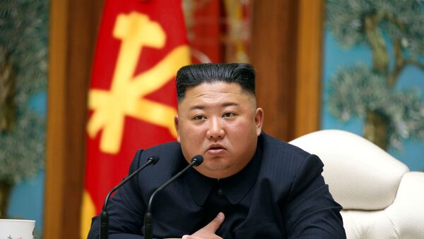 North Korean leader Kim Jong Un takes part in a meeting of the Political Bureau of the Central Committee of the Workers' Party of Korea (WPK) in this image released by North Korea's Korean Central News Agency (KCNA) on April 11, 2020 - Sputnik International
